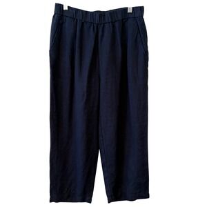 Quince Women's Deep Navy 100% European Linen Pants in‎ Size S